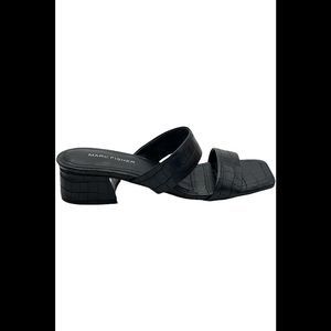 Marc Fisher Heeled Slide Sandals Yori Black - Medium